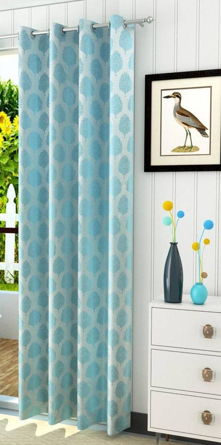 HOMESHELL 213 cm (7 ft) Jacquard, Polyester Door Curtain Single Curtain