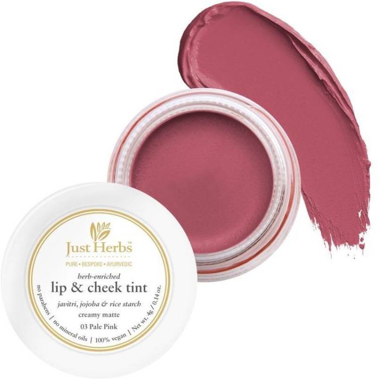 Just Herbs Creamy Matte Lip & Cheek Tint Blush For All Skin Type - Pale pink Lip Stain Price in India