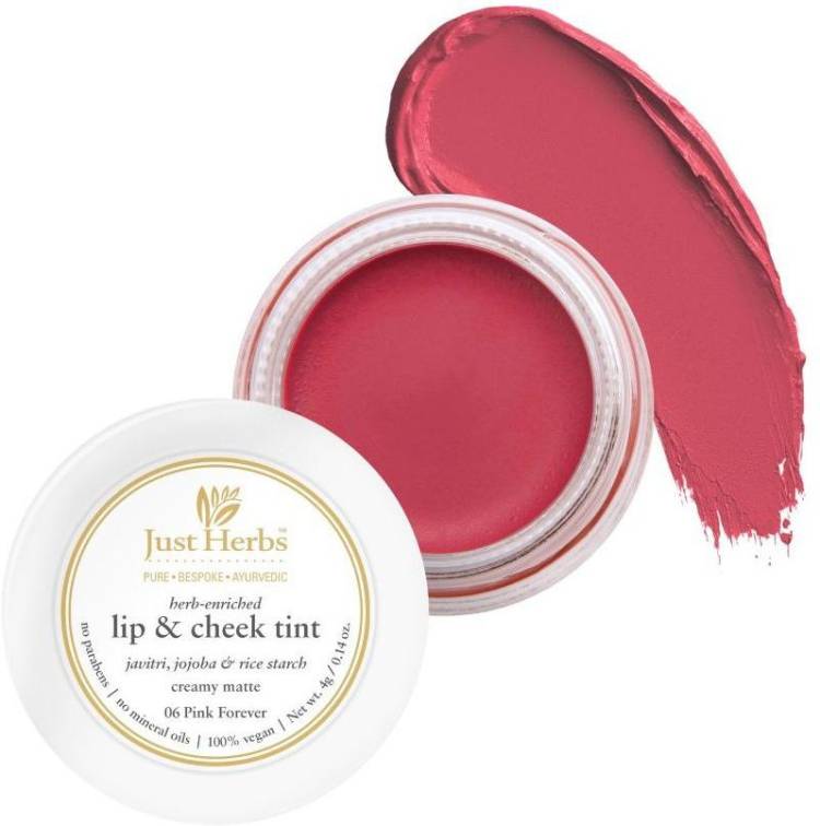 Just Herbs Lip and Cheek Tint -06 Pink Forever-Creamy Matte Lip Stain Pink Forever Price in India