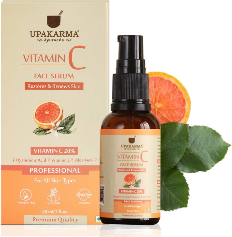 UPAKARMA Vitamin C Serum for Face to Restore and Renews Skin Whitening with Hyaluronic acid, Vitamin E and Aloe Vera Price in India