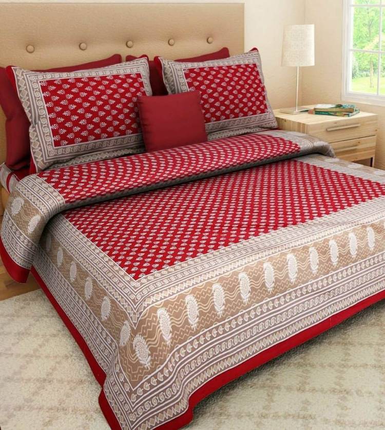Dhanishka Enterprises 146 TC Cotton Double Printed Bedsheet