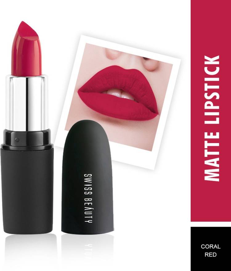 SWISS BEAUTY Lipstic S6-206 Coral Red Price in India
