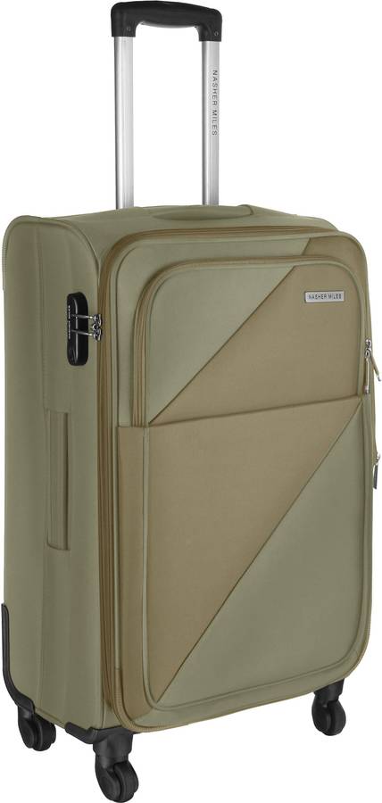 Small Cabin Luggage (55 cm) - Texas soft-sided Polyester Cabin Luggage Olive Green 20 inch |51cm Trolley bag - Green