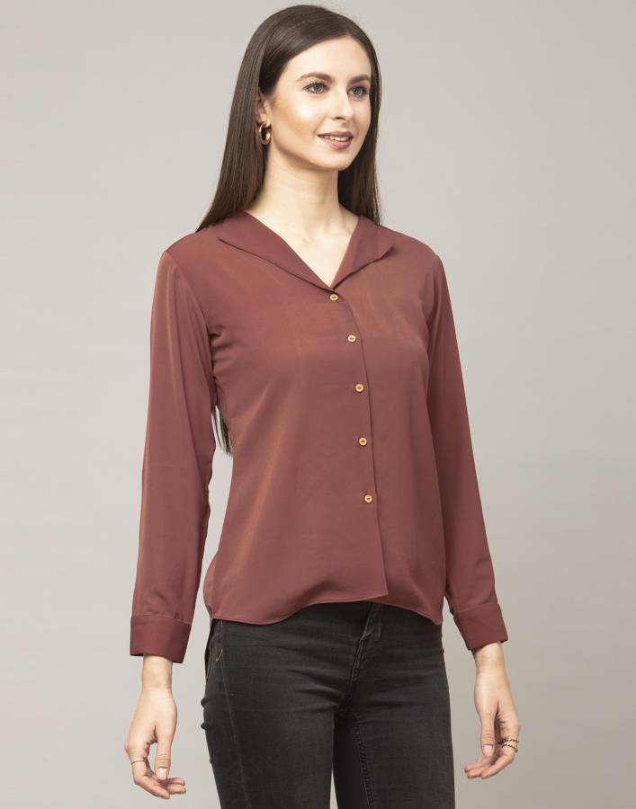 Women Regular Fit Solid Formal Shirt Price in India