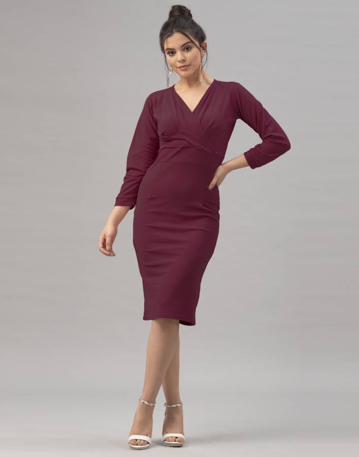 Women Bodycon Brown Dress Price in India