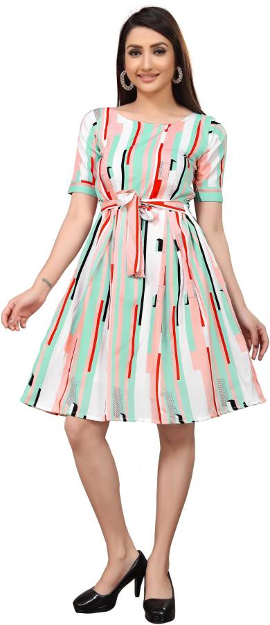 Women Skater Multicolor Dress Price in India