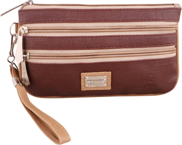 Casual Brown  Clutch  - Regular Size Price in India