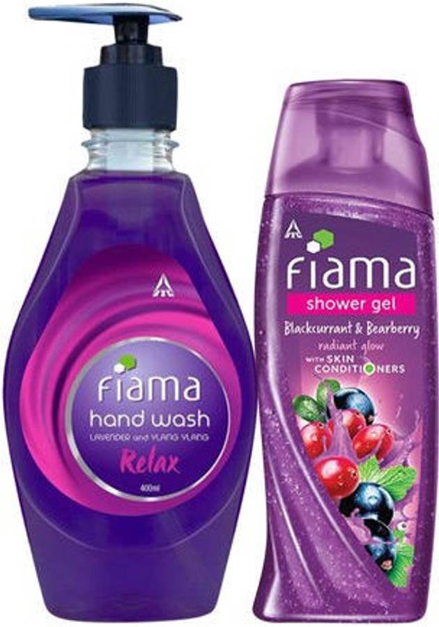 Fiama Blackcurrant & Bearberry Shower Gel 250ml with Relax Moisturising hand wash 400ml