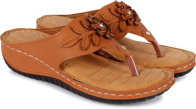 Women Tan Flats Sandal Price in India