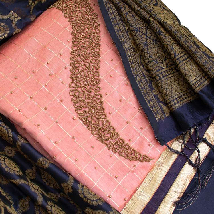 Chanderi Embroidered Salwar Suit Material