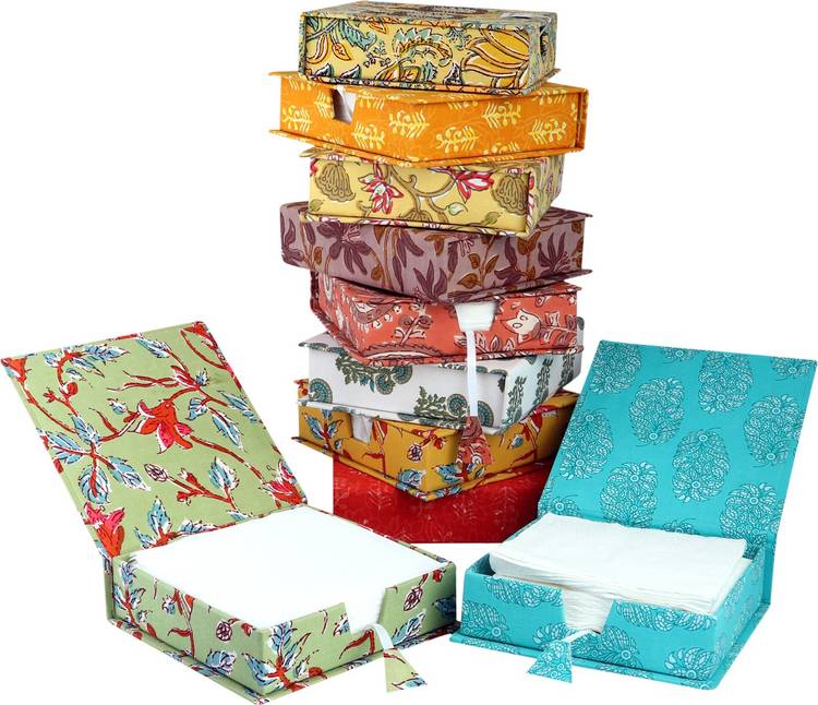 EleWa Jaipuri Printed Beautiful Tissue Box For Carrying Tissues , Used in Kitchen and Dining Table Multicolor Napkins