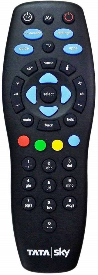 Tata Sky 100% Original Universal With USER MANUAL & WARRANTY CARD TATA SKY HD+ PLUS, TATA SKY HD Remote Controller