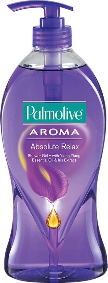 PALMOLIVE Aroma Absolute Relax Body Wash, Gel Based Shower Gel with 100% Natural Ylang Ylang Essential Oil & Iris Extracts - pH Balanced, No Parabens, No Silicones (Pump)