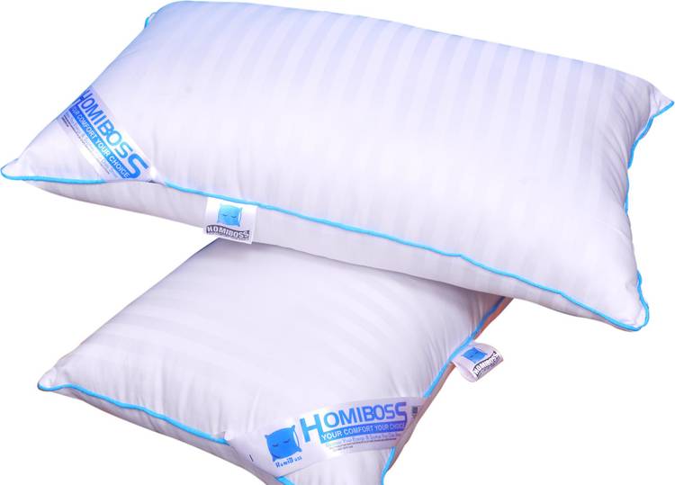 HOMIBOSS Premium Bed Microfibre Stripes Sleeping Pillow Pack of 2