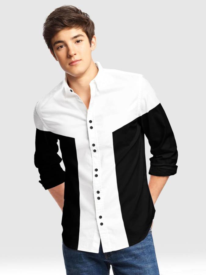 Boys Regular Fit Color Block Casual Shirt Price in India