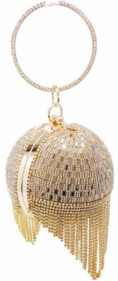 Party Gold  Clutch  - Regular Size Price in India