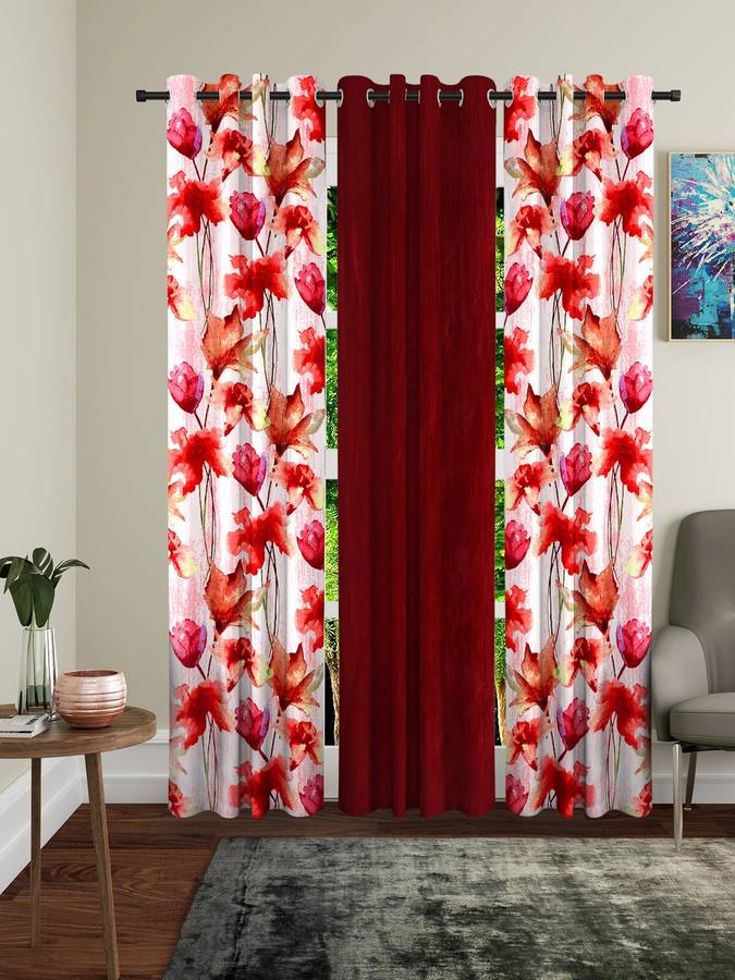 Home Sizzler 213 cm (7 ft) Polyester Door Curtain (Pack Of 3)