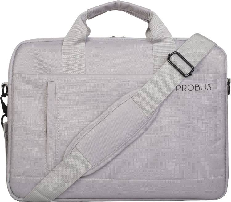 Probus 15.6 Inch Canvas Laptop Bag With Shoulder Strap - Grey Laptop Sleeve/Cover