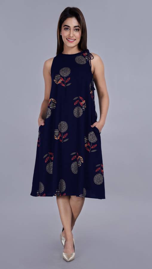 Women A-line Blue Dress Price in India