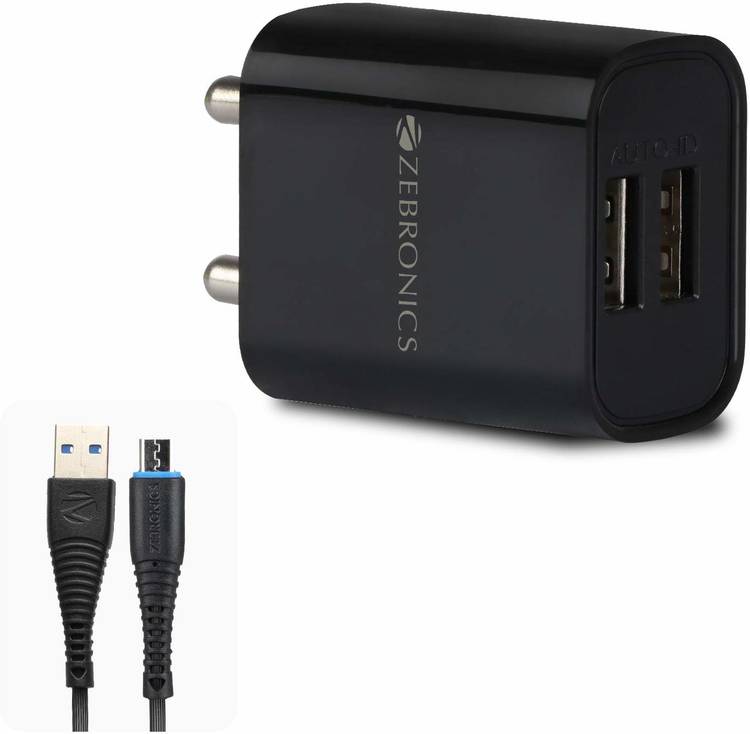 ZEBRONICS Zeb-MA5222 2.1 A Multiport Mobile Charger with Detachable Cable