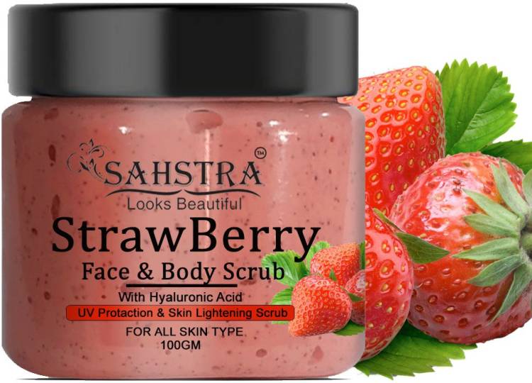 SAHSTRA Advance Strawberry Body Scrub With Coconut Tan Removal And Oily Normal Skin Paraben & SLS Free Scrub (100 g) Scrub Price in India