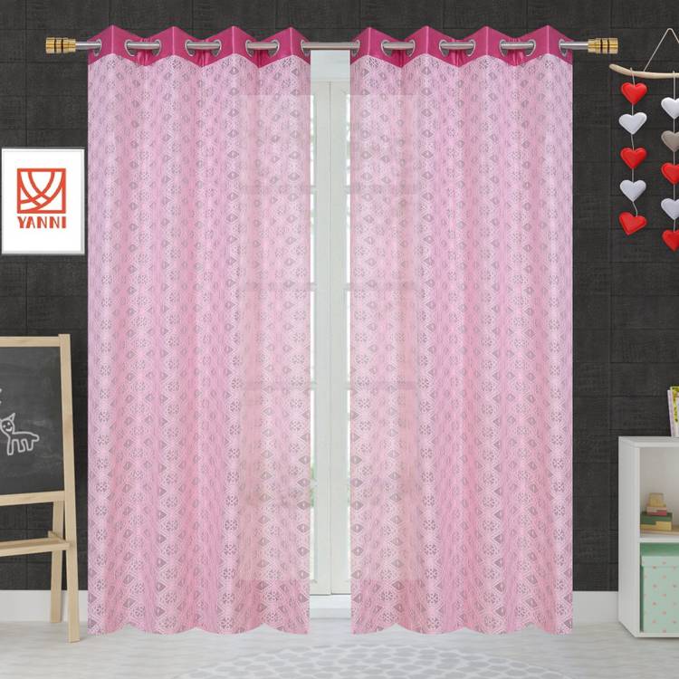 YANNI 214 cm (7 ft) Net Door Curtain (Pack Of 2)