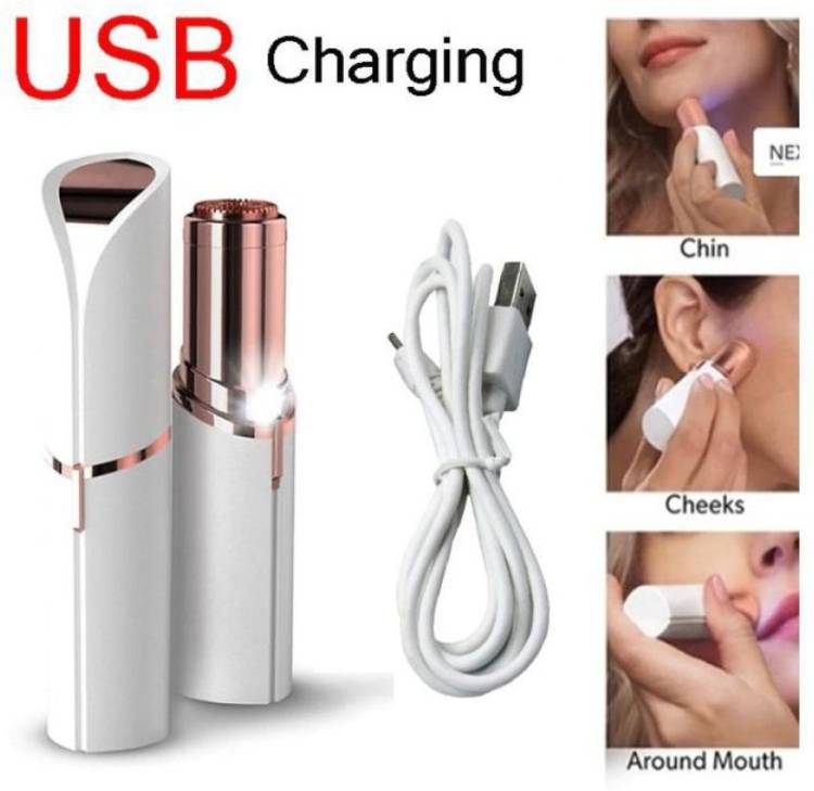 Flying monk Lipstick Shape Electronic Facial Hair Remover Shaver Waxing For Women- Rechargeable With USB Cable Strips Price in India