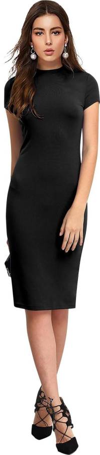 Women Bodycon Black Dress Price in India