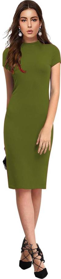 Women Bodycon Green Dress Price in India