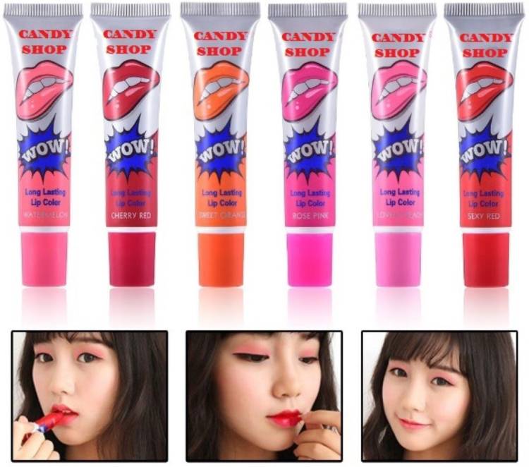 Candy Shop 6 in 1 color Wow tattoo peel off lipstick Price in India