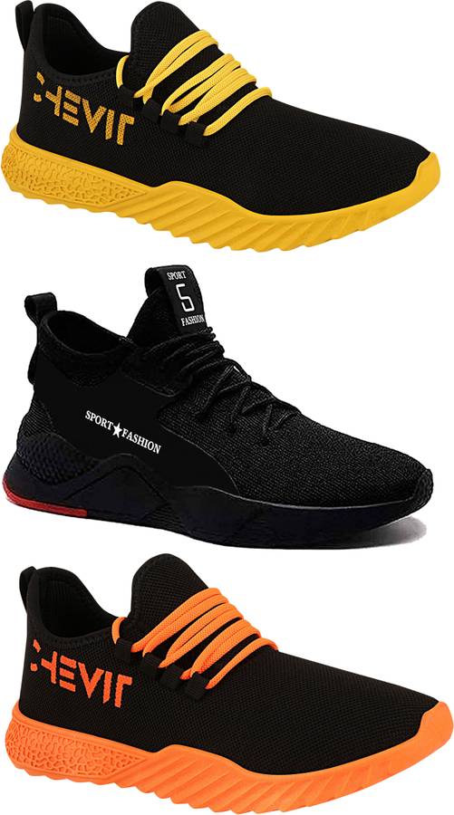 Perfect & Affordable Combo Pack of 03 Pairs Casual Sneakers Outdoor Loafers Sports Shoe for Running Gym Cycling & Trekking Shoes Sneakers For Men