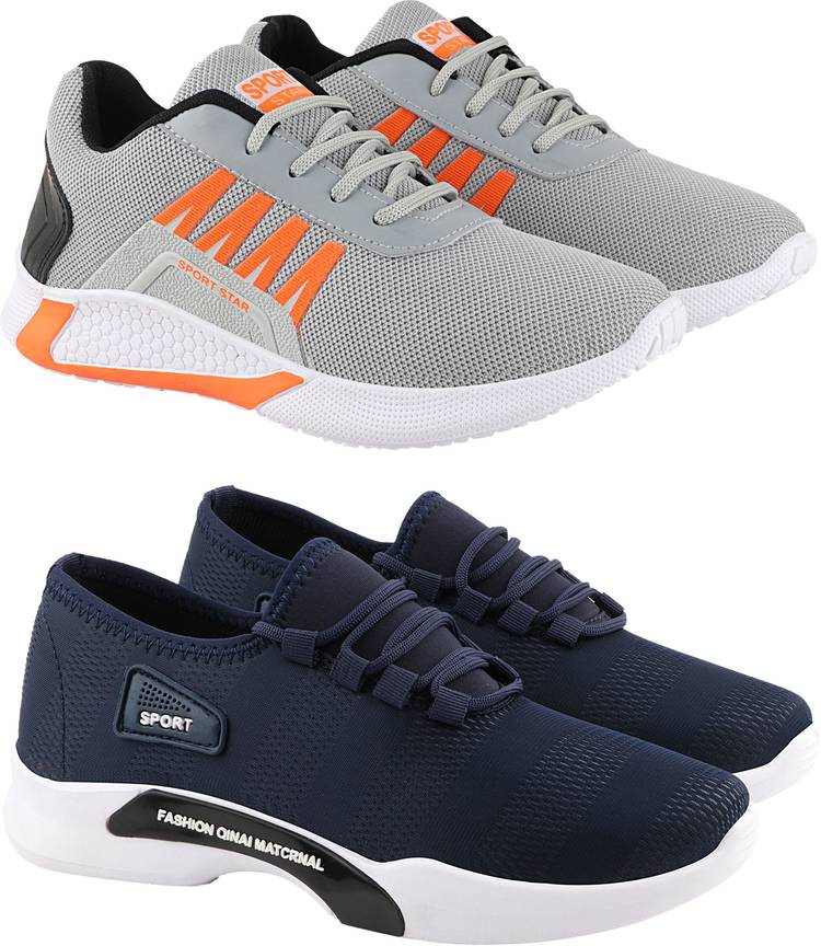 Perfect & Affordable Combo Pack of 02 Pairs Sneakers Outdoor Loafer Sports for Running Rock Climbing Gym Shoes Outdoors For Men