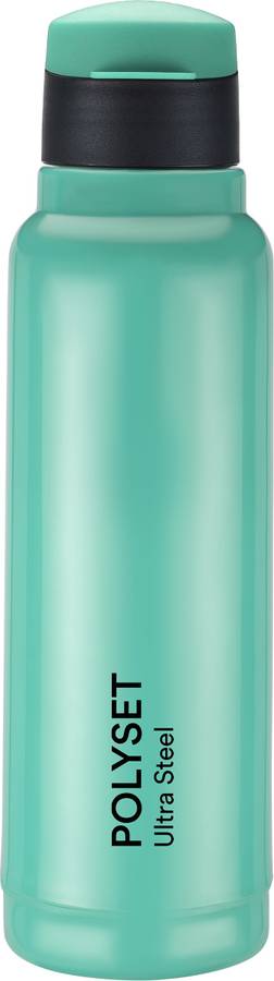 POLYSET by Polyset Plastics Private Limited - India Vogue Fliptop 600ml, Double Wall PU Insulated Inner Steel Bottle, Green, Pack of 1 600 ml Bottle