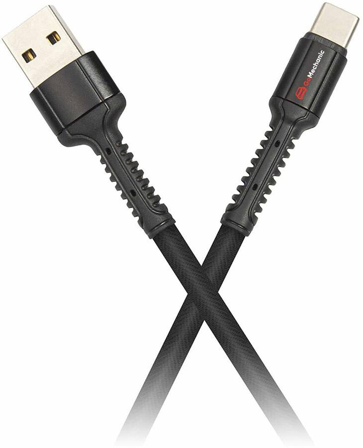 GoMechanic Qwiksilver Type-C to USB Extra Tough Cable with Upto 3.0A Fast Charging With 3 A 1 m USB Type C Cable