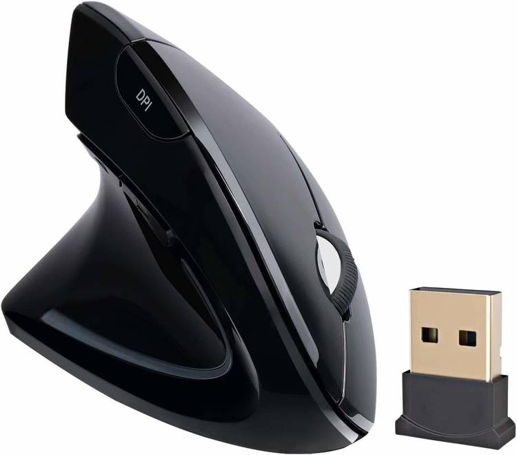 microware Ergonomic Mouse, Wireless Mouse 2.4ghz Optical Vertical Wireless Mice : Left Handed Mouse, Wireless 2.4G USB Left Hand Ergonomic Vertical Mouse, Less Noise - Black Wireless Optical  Gaming Mouse