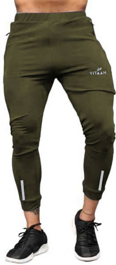 Solid Men Olive Track Pants