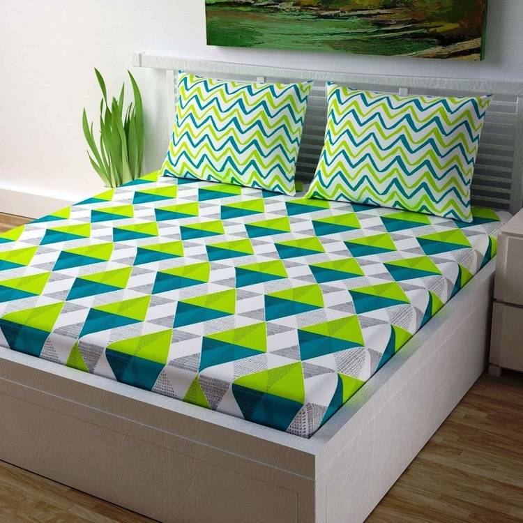 IkBedsheets 165 TC Cotton Double Printed Bedsheet