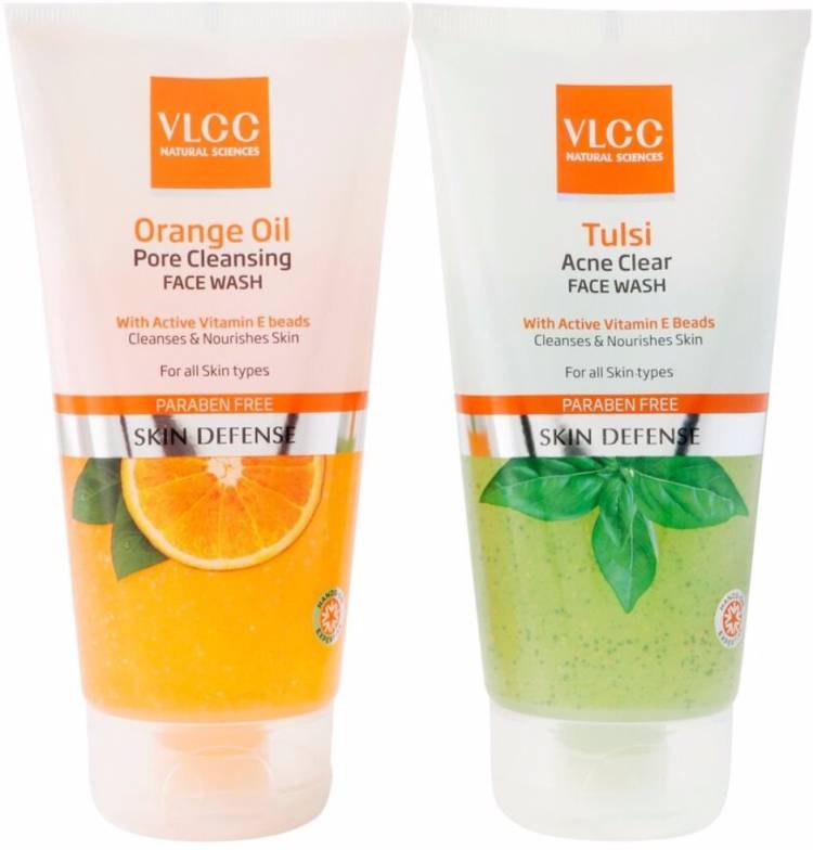 VLCC Orange Oil Pore Cleansing with Tulsi Acne Clear (each 150 ML * 2) Face Wash Price in India
