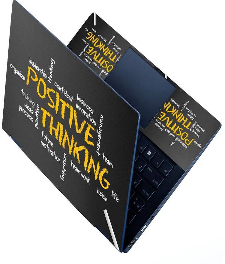 Finest HD Printed Full Panel Laptop Skin Sticker Vinyl Fits Size Upto 15.6 inches No Residue, Bubble Free - Positive Thinking PVC Vinyl Laptop Decal 15.6