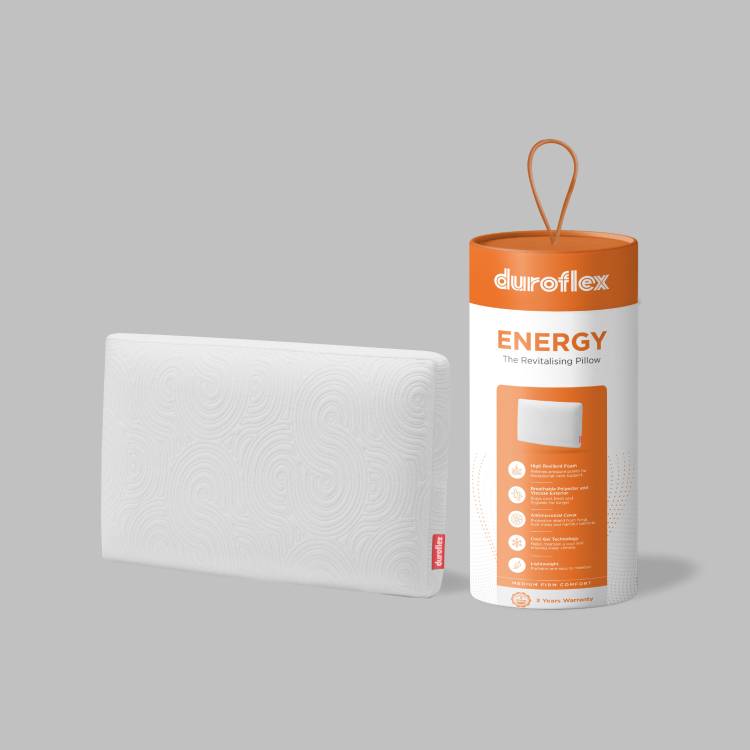 DUROFLEX Energy Cool Gel Antimicrobial Foam Solid Sleeping Pillow Pack of 1