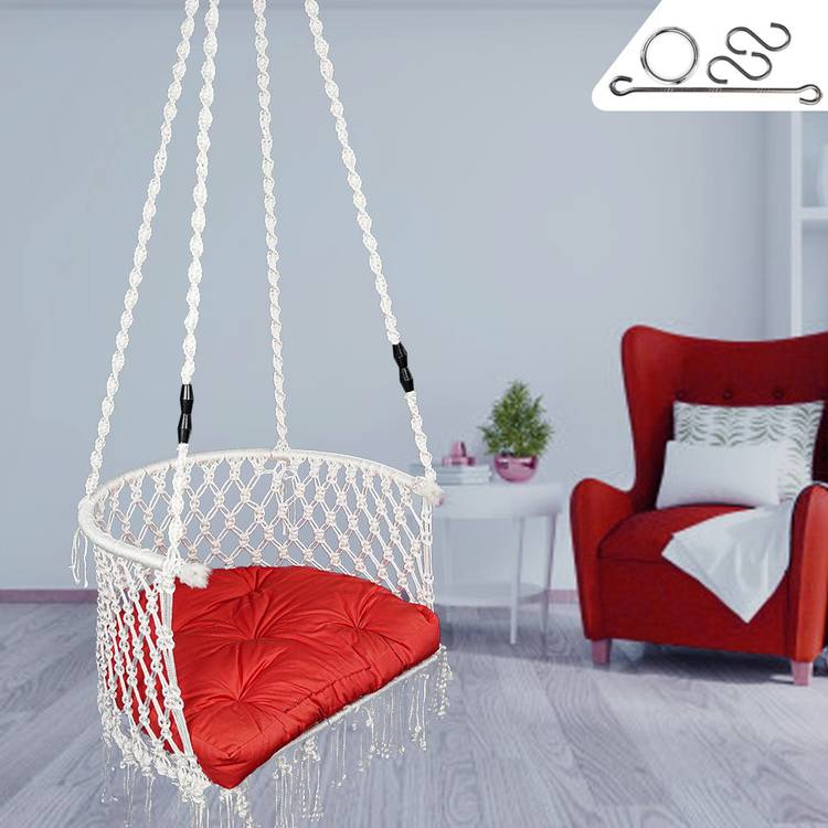 Patiofy Premium C Shape Swing with Cushion Cotton Large Swing