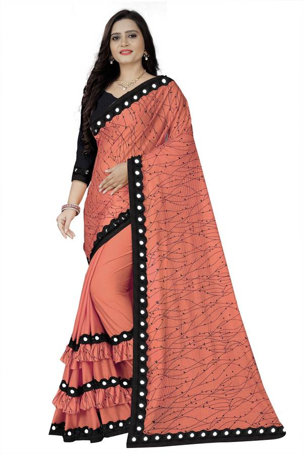 Woven, Embellished, Self Design Fashion Lycra Blend Saree