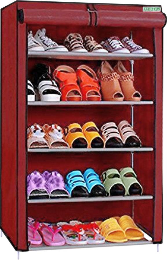 FLIPZON Premium 5-Tiers Shoe Rack/Multipurpose Storage Rack Metal Collapsible Shoe Stand