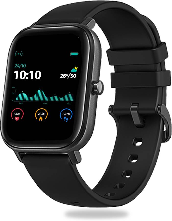 Pebble Pace Unisex Smart Watch with Full Touch Dynamic Colour Display (Black Smartwatch Price in India