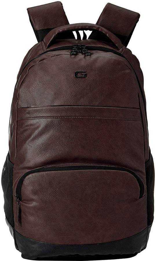 Medium 28 L Laptop Backpack VINTAGE2 ANTI THEFT FAUX LEATHER