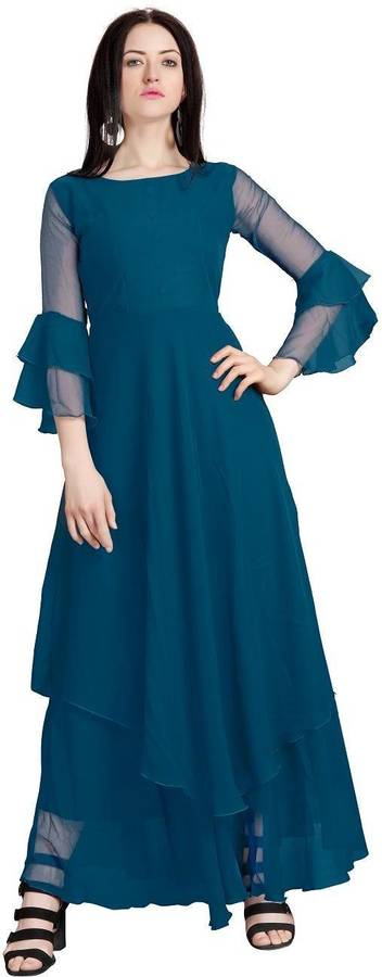 Women Layered Blue Dress