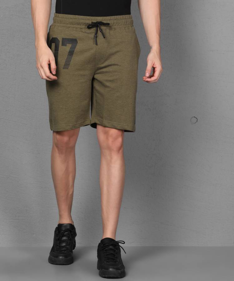 Printed Men Green Regular Shorts