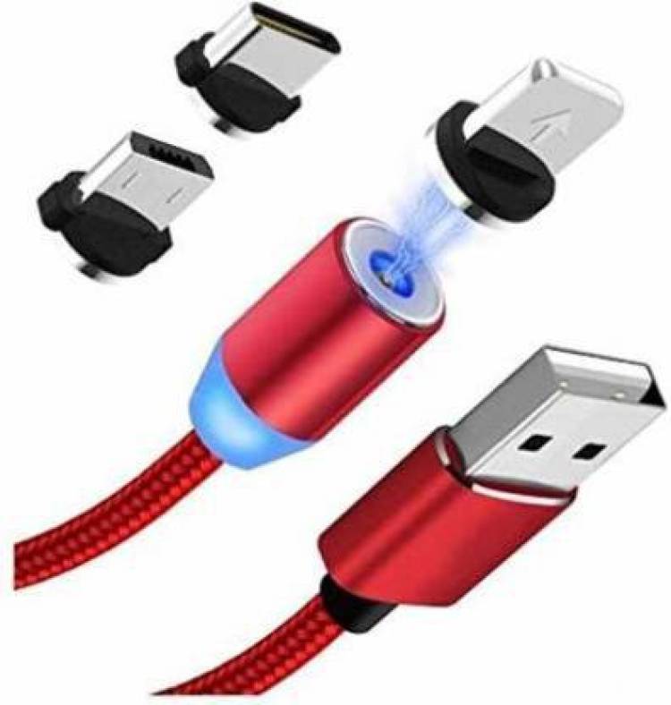 Nea RS 3 in 1 Magnet Data Cable with Magnetic cable 1 m Magnetic Charging Cable (Compatible with 3-in-1 Magnet Data Cable with 1m Magnetic Cable, Multicolor, One Cable) 1 m Magnetic Charging Cable