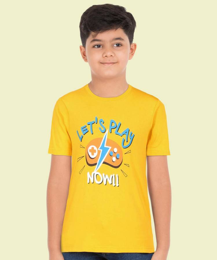 Boys Printed Pure Cotton T Shirt Price in India