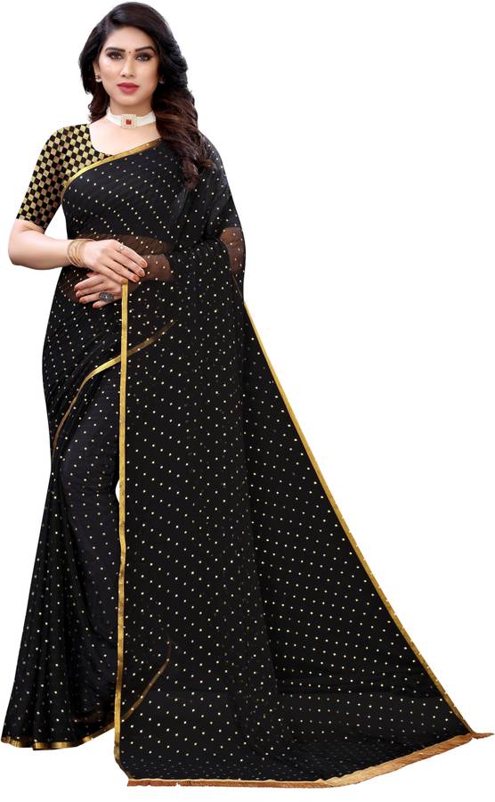 Embellished Fashion Chiffon, Jacquard Saree